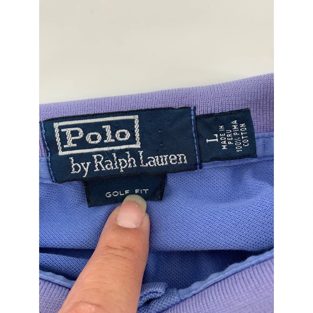 Polo Ralph Lauren Mens Blue Pima Cotton Golf Fit Pocket Polo Shirt Large
